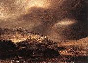 REMBRANDT Harmenszoon van Rijn Stormy Landscape France oil painting artist
